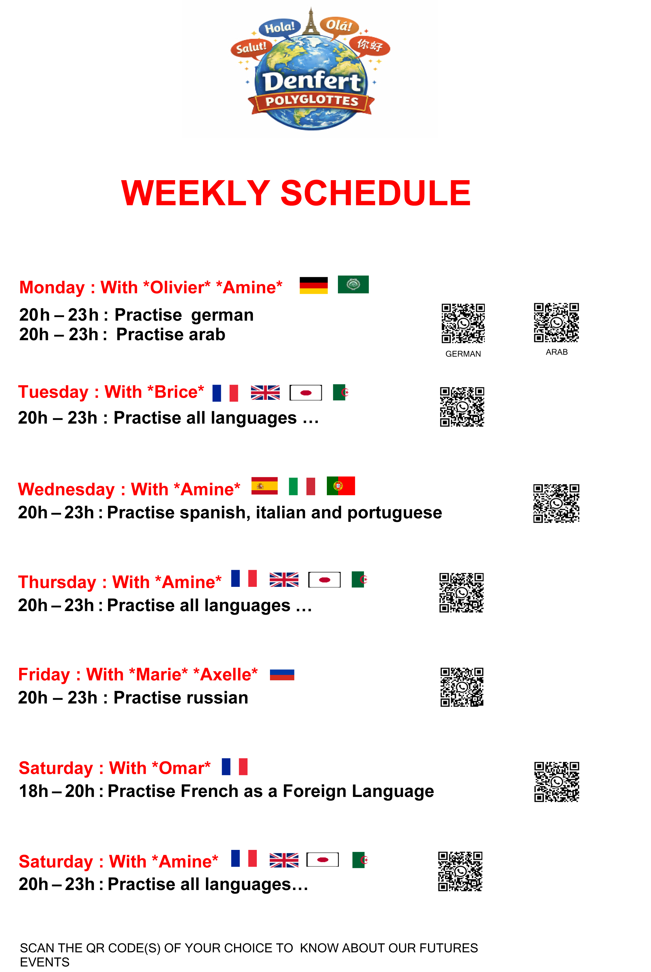 WEEKLY SCHEDULE EN